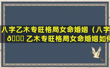 八字乙木专旺格局女命婚姻（八字 🍁 乙木专旺格局女命婚姻如何）